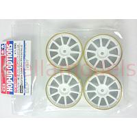 Medium-Narrow 10-Spoke Wheels (White & Gold Rims ±0) 4PCS. [TAMIYA 84254]