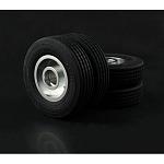 Wheel and Tires Set (Black Center Caps) for Low Loader Trailers (W-2020) [LESU] 2