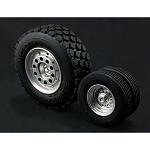 Wheel and Tires Set (Black Center Caps) for Low Loader Trailers (W-2020) [LESU] 4