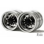Aluminum Rear Wheels (4Pcs., Round Holes) for 1/14 Tamiya Trucks (W-2048) [LESU] 2