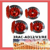 3RAC-AD12/V3/RE Realistic Brake Disk Set - Ver.3 Red