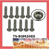 TS-BSM208S M2 x 8 Titanium Button Head Hex Socket - Self Tapping (10 Pcs)