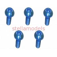 TS-BSM306AL/LB M3 x 6 AL7075 Button Head Hex Socket - Machine (5 Pcs) Light Blue