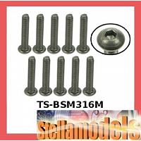 TS-BSM316M M3 x 16 Titanium Button Head Hex Socket - Machine (10 Pcs)