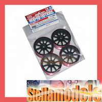 84247 Medium-Narrow 10-Spoke Wheels (Black & Red Rims ±0) 4PCS