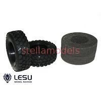 Tractor Truck All Terrain Tires with inserts (Wide, 1Pr.) (S-1214) [LESU]