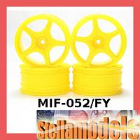 MIF-052/FY Plastic 5 Spoke Wheel For MINI INFERNO Fluorescent Yellow