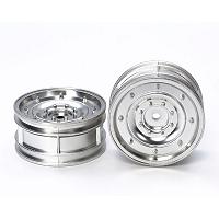Matte Plated Silver Dish Wheels (26mm Width, Offest +4) [TAMIYA 54737]