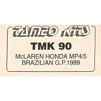 1/43 McLaren Honda MP4/5 Brazilian G.P. 1989 (TMK 90)