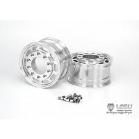 Aluminum front wheels (wide, 2Pcs.) for flange axle hub (W-2044) [LESU]
