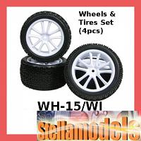 WH-15/WI 5-Spoke Tyre/Rim Set White For DF-03