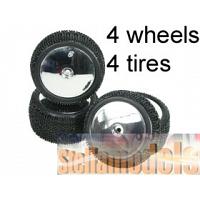 WH-20/SI 1/10 Tyre and Rim Set - Dish Type For Tamiya DB01 (4pcs)