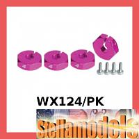 3RAC-WX124/PK Wheel Adaptor (4mm) - Thick - Pink