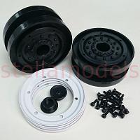 Beadlock wheels (Black/White, 1Pr.) for MC4 MC6 MC8 1/12 Trucks (97400013)