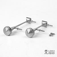 Stainless steel horns with covers (long and short) for 1/14 Tractor Trucks (G-6195-A) [LESU]