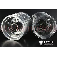 Aluminum Rear Wheels (4Pcs., Round Holes) for 1/14 Tamiya Trucks (W-2012-A) [LESU]