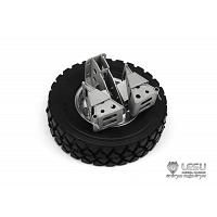 Spare wheel/tire with holder and chocks for 1/14 Trucks (G-6152) [LESU]