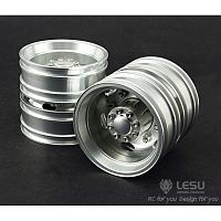 Aluminum Rear Wheels (4Pcs.) for 1/14 Tamiya Tractor Trucks (W-2010) [LESU]