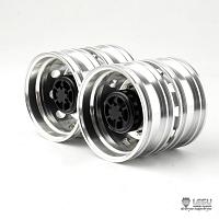 Aluminum Rear Wheels (4Pcs.) for 1/14 Tamiya Tractor Trucks (W-2011) [LESU]