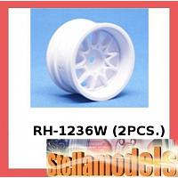 RH-1236W Mini 10 Spoke Wheel (Wide Offset, White) (2PCS.)
