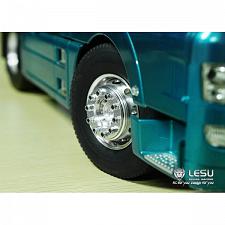 Aluminum Front Wheels (Wide, Round Holes, 1Pr.) for 1/14 Tractor Trucks (W-2018-A1) [LESU] 3