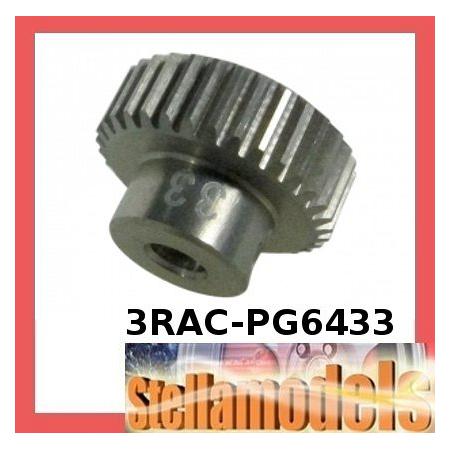 3RAC-PG6433 64 Pitch Pinion Gear 33T (7075 w/ Hard Coating) 1