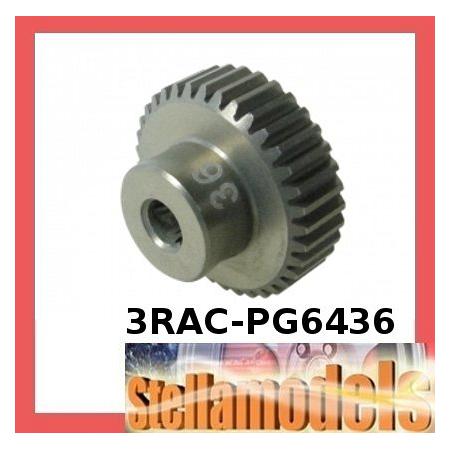 3RAC-PG6436 64 Pitch Pinion Gear 36T (7075 w/ Hard Coating) 1