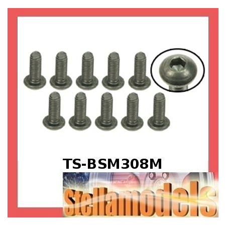 TS-BSM308M M3 x 8 Titanium Button Head Hex Socket - Machine (10Pc) 1