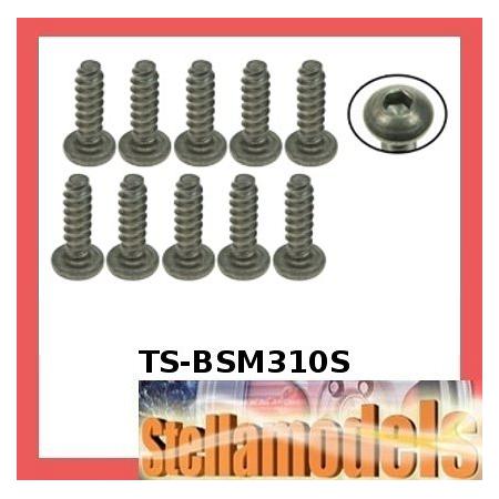 TS-BSM310S M3 x 10 Titanium Button Head Hex Socket - Self Tapping (10 Pcs) 1