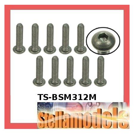 TS-BSM312M M3 x 12 Titanium Button Head Hex Socket - Machine (10 Pcs) 1