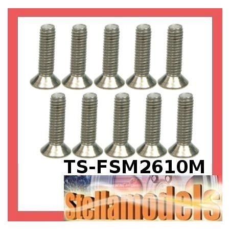TS-FSM2610M M2.6 x 10 Titanium Flat Head Hex Socket - Machine (10 Pcs) 1