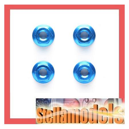 42143 4mm Aluminum Serrated Wheel Nut *4/Blue 1