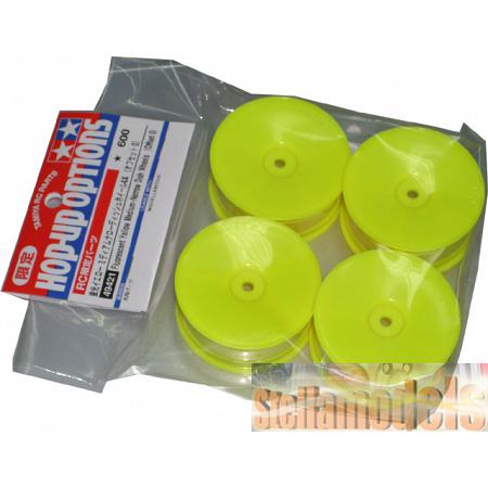49421 TAMIYA Fluorescent Yellow Med-Narrow Dish Wheels 1