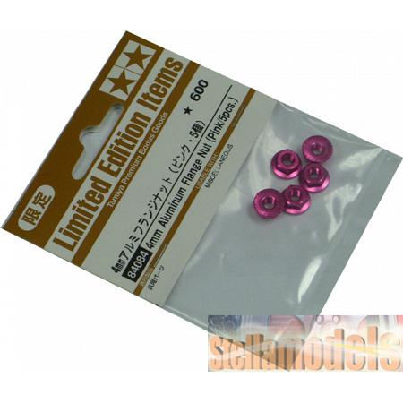84084 4mm Aluminum Flange Nut (Pink/5pcs) 1