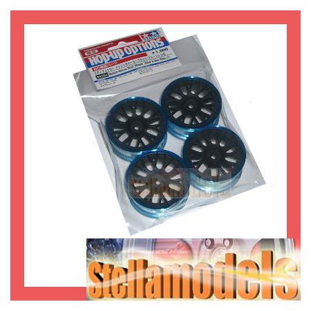 84252 Medium-Narrow Mesh Wheels (Black & Blue Rims/+2) 4PCS. 1