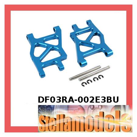 #DF03RA-002E3BU Aluminum Rear Lower Arm 2.5 Deg Toe In 251mm (BU) For Tamiya DF03-RA 1
