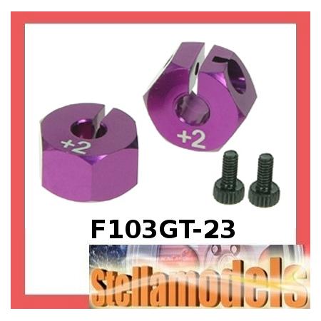 F103GT-23 Alum +2mm Offset 12mm Wheel Adaptor For Tamiya F103GT 1