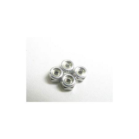 #KM-014/S 2mm Alumininum Lock Nut - Silver For Mini-Z 1