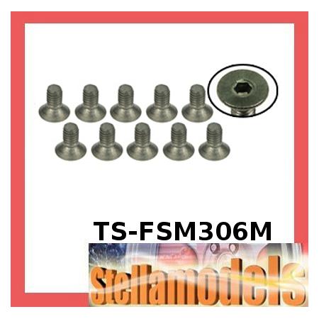 TS-FSM306M M3x6 Titanium Flat Head Hex Socket - Machine (10 Pcs) 1