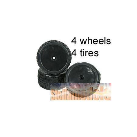WH-20/BL 1/10 Tyre and Rim Set - Dish Type For Tamiya DB01 (4pcs) 1