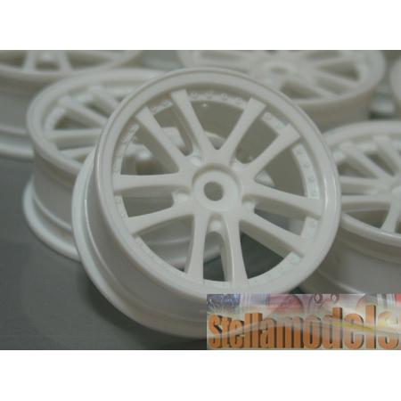 WH-01/WI Dual 5-Spoke Rims For 1/10 Touring Cars - White 1