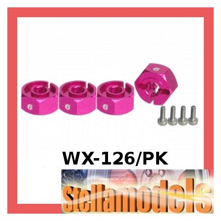 3RAC-WX126/PK Wheel Adaptor (6mm) - Thick (Pink) 1
