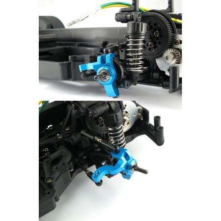 XV01-006BU Aluminum Front Knuckle Arm (Blue) for XV-01 2