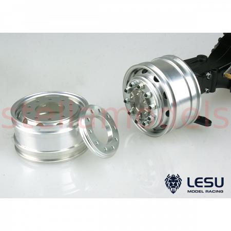 Aluminum front wheels (wide, 10 holes, 2Pcs.) for flange axle hub (W-2041-C) [LESU] 1