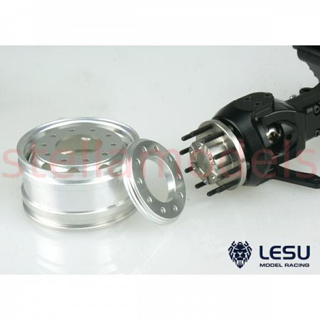 Aluminum front wheels (wide, 10 holes, 2Pcs.) for flange axle hub (W-2041-C) [LESU] 2