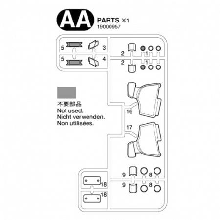 AA Parts Bag for TAMIYA 1/14 R/C Mercedes-Benz Arocs [TAMIYA 19000957] 1