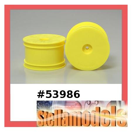53986 TRF501X Rear Dish Wheel (Yellow/2pcs.) 1