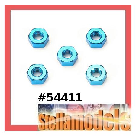 54411 3mm Aluminum Nut (Blue) 1