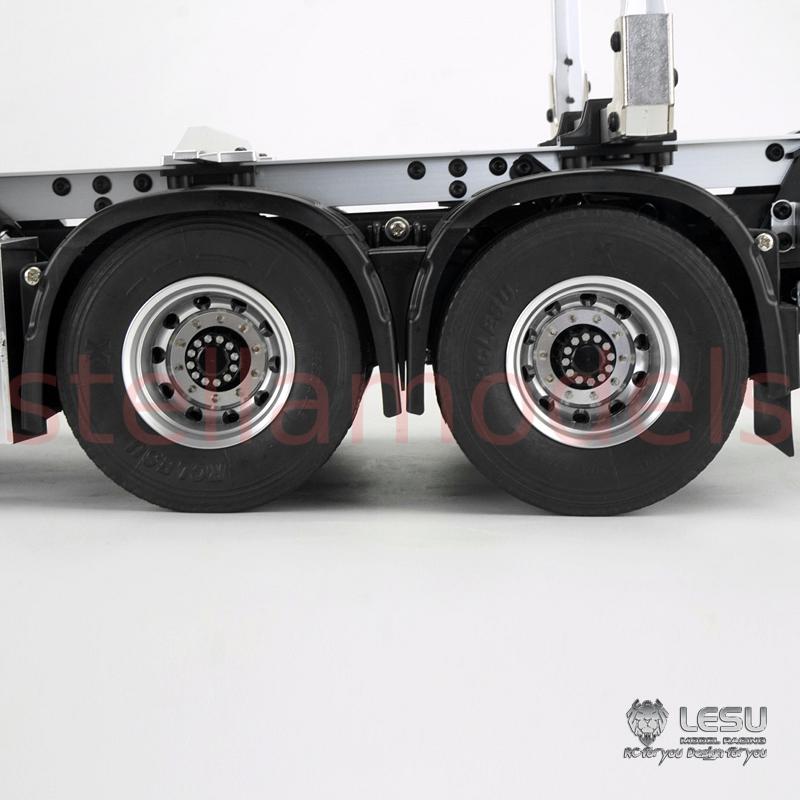 4Pcs. W-2031 LESU Aluminum Rear Wheels for 1/14 Tamiya Tractor Trucks