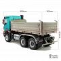 1/14 Hydraulic 3-way 6x6 dump truck without cab body [LESU LS-A0009] 18